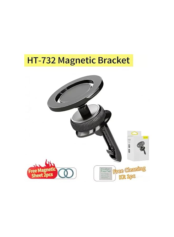 S-TOP Magnetic Car Phone Mount, Alloy Air Vent Phone Holder, 360° Rotation Auto-Lock Phone Stand for Car, Stable Hands-Free Phone Mount Compatible with Smartphones - Image 4