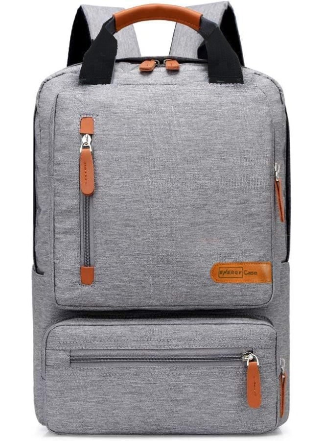 انرجي كيس شنطة ظهر مدرسية للجنسين  شنطة ظهر مدرسية للاب توب مقاس 17 بوصة مقاومة للماء للأعمال والسفر والمدرسة جراي - Image 1