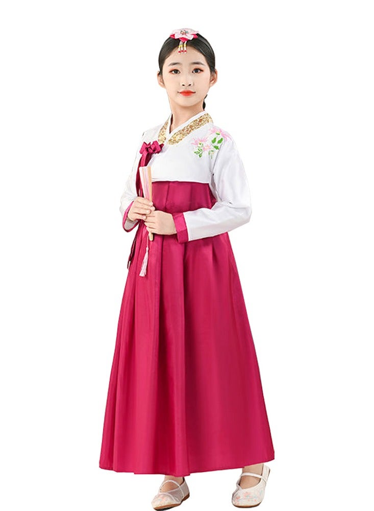 Loquat Gril Korean Hanbok Traditional Dress Palace Korea Wedding Dance Costume Oriantal For Stage - Image 1