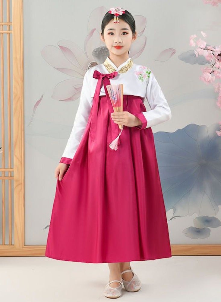 Loquat Gril Korean Hanbok Traditional Dress Palace Korea Wedding Dance Costume Oriantal For Stage - Image 3
