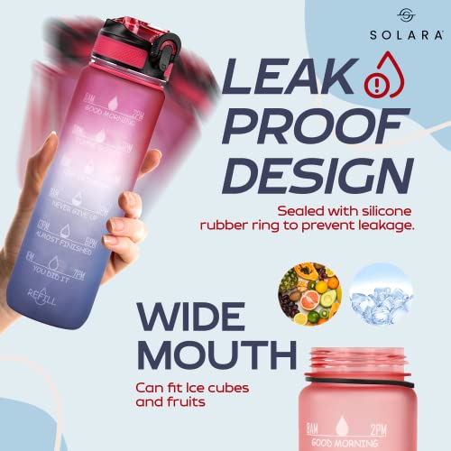 SOLARA Sipper Water Bottle 1 Litre, Leakproof, BPA-Free & Durable Tritan, Water Bottle for Adults, Gym, Kids, School, Gifts & Office, Motivational Time Marker, 1Ltr Sipper Bottle, Dark Intentions - Image 3