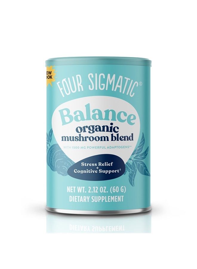 Four Sigmatic Adaptogen and Mushroom Blend Balance Mix by Four Sigmatic | Adaptogen Supplement with Ashwagandha, Moringa, Holy Basil, Reishi, Chaga and More | Natural Stress Relief and Immune Support Supplement - Image 1