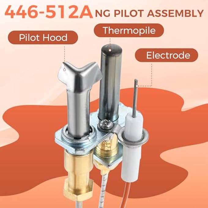 446-512A NG PILOT ASSEMBLY COMPATIBLE WITH HEAT-N-GLO PART NO. HSRV 446-512A, REPLACES OLD MODELS SL2000, 4000, 5000, 6000, SRV446-512A - Image 3
