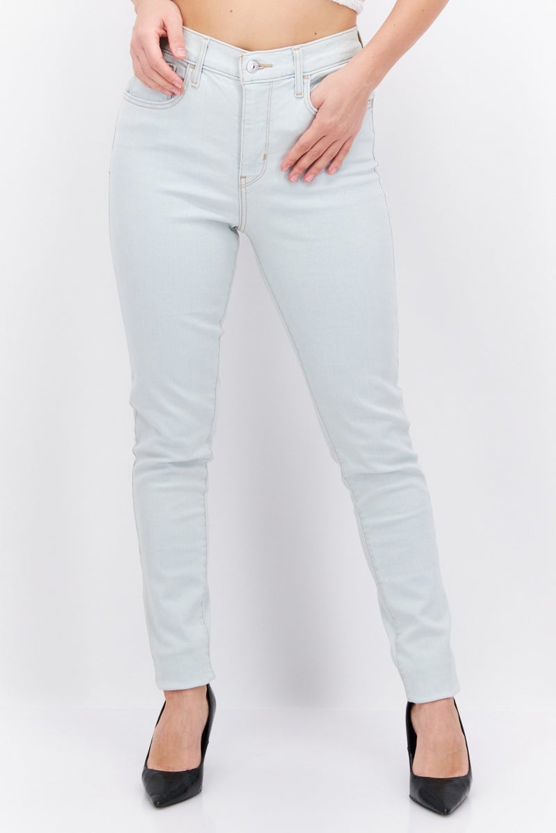 Levi's Women Supper Skinny Fit Washed Stretchable Jeans, Light Blue - Image 1