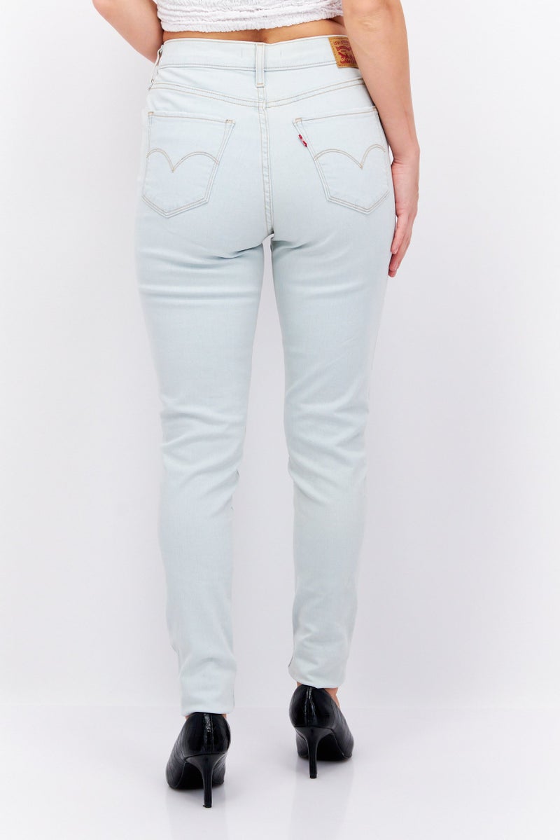 Levi's Women Supper Skinny Fit Washed Stretchable Jeans, Light Blue - Image 3