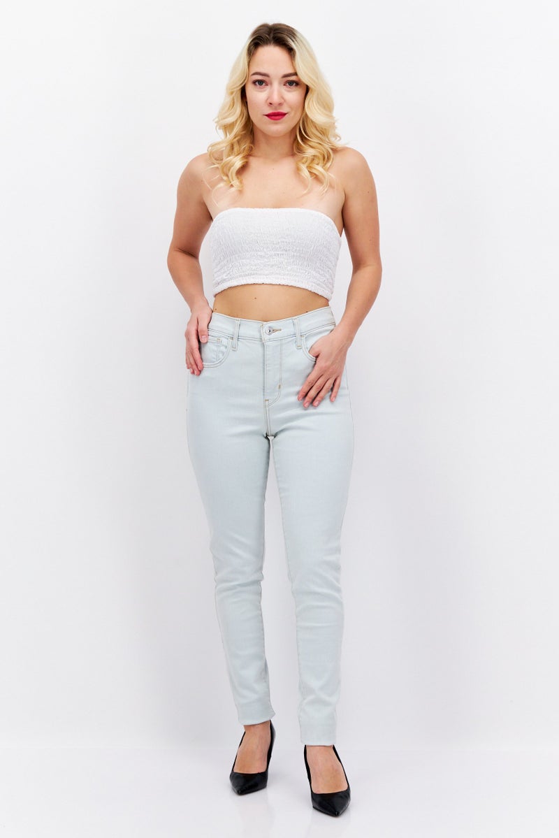 Levi's Women Supper Skinny Fit Washed Stretchable Jeans, Light Blue - Image 4
