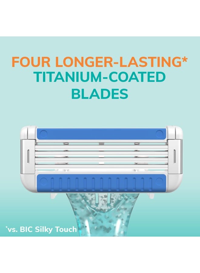Bic EasyRinse Anti-Clogging Women's Disposable Razors for a Smoother Shave With Less Irritation*, Easy Rinse Shaving Razors With 4 Blades, 2 Count - Image 3
