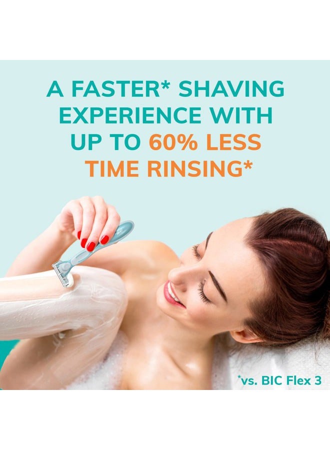 Bic EasyRinse Anti-Clogging Women's Disposable Razors for a Smoother Shave With Less Irritation*, Easy Rinse Shaving Razors With 4 Blades, 2 Count - Image 4