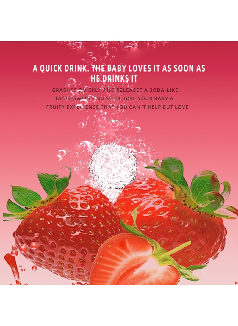 Wins Town - Strawberry Calcium+ Vitamin C Vitamin D3 Effervescent Tablets Immune Support Bone Health Mineral Boost Fast Absorbing Nutrition Drink Supplement - Image 1