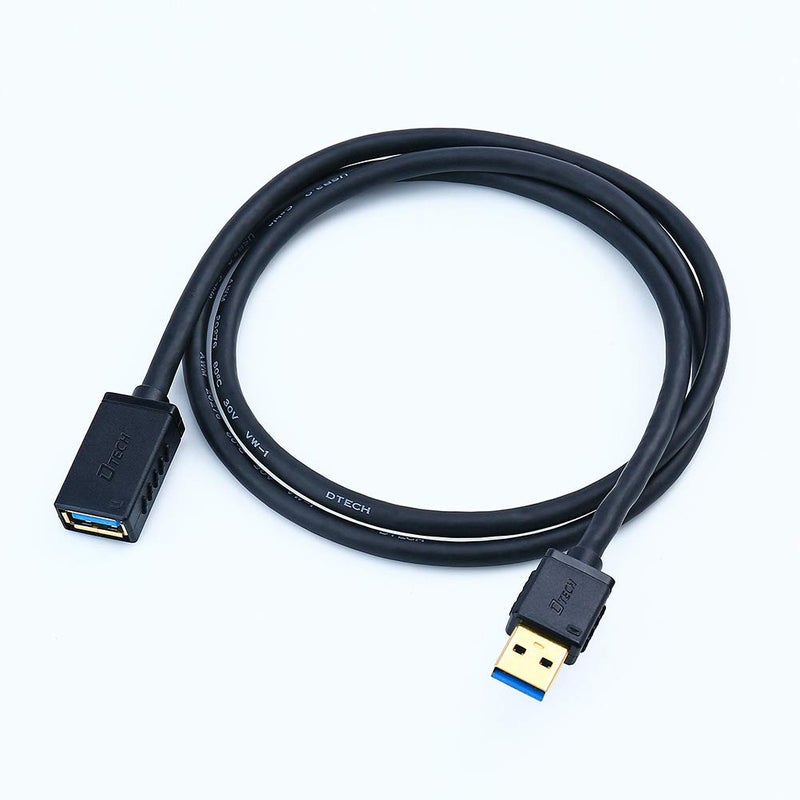 DTECH Gold Plated USB 3.0 Extension Cable 3 Feet Type A Male to Female Port Cord (Black, 1-Meter) - Image 2
