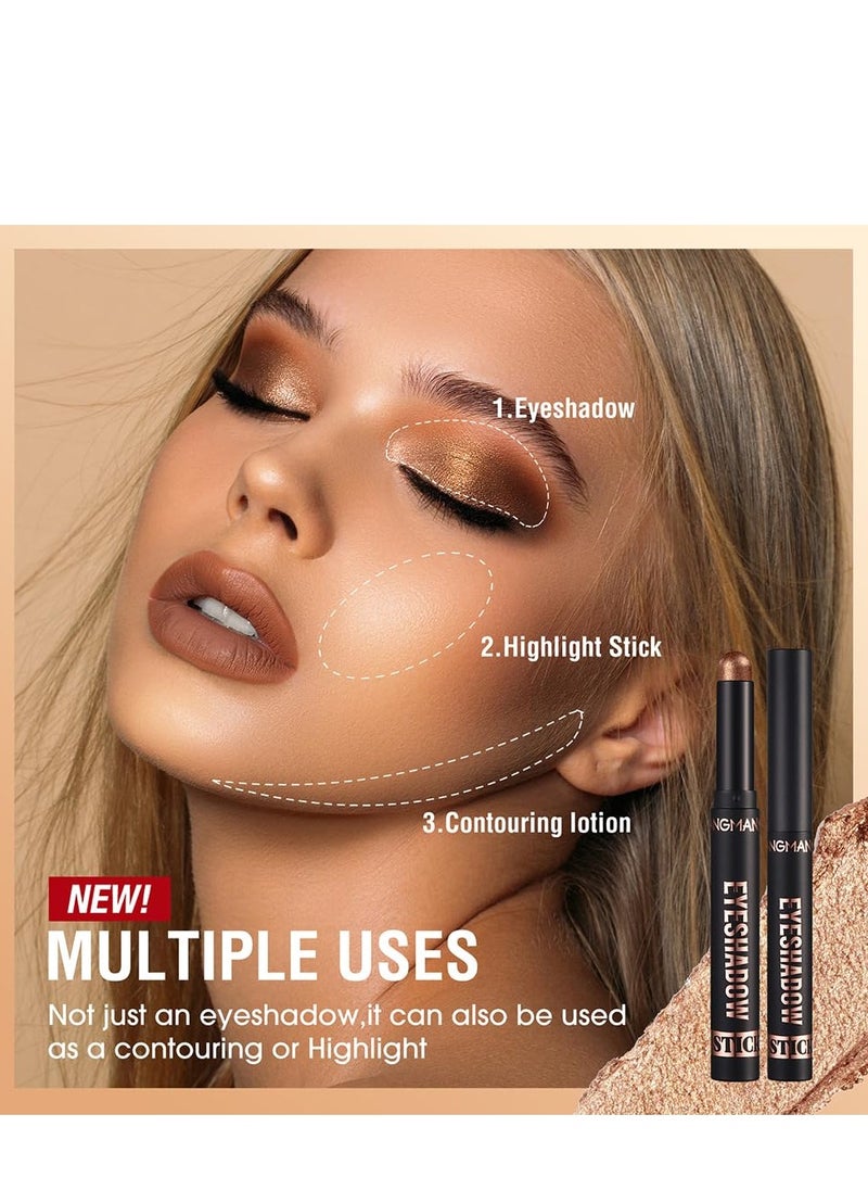 Jolilab - Jolilab Eyeshadow Stick Set, 8 Colors Matte Professional Bright-Colored Contouring and Highlight Eyeshadow Stick, Cream Eyeshadow Waterproof Long Lasting High Pigmented Eye Shadow. (8, Eyeshadow B) - Image 1