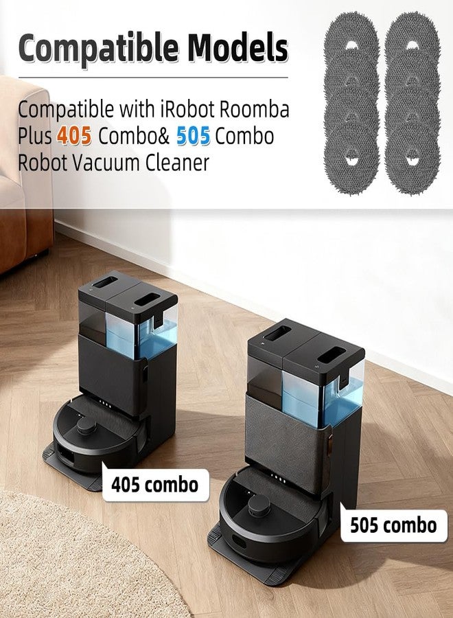مجموعة من 8 قطع من وسادات الممسحة لروبوت التنظيف iRobot Roomba Plus 405 Combo/505 Combo، قطع غيار وإكسسوارات وسادات التنظيف الدوارة - Image 2
