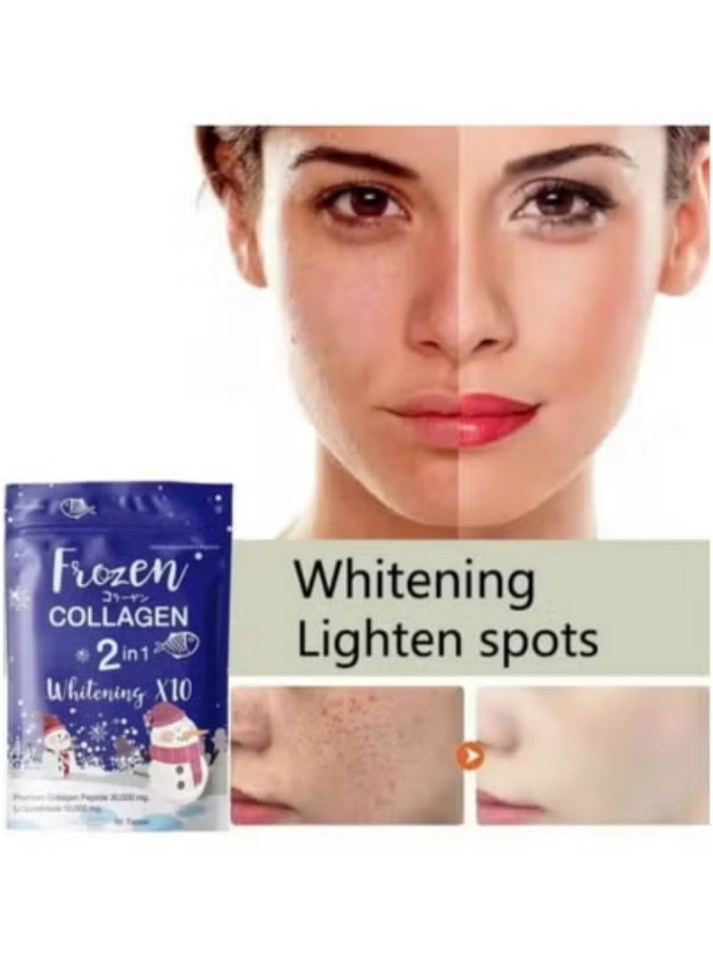 Frozen Collagen Frozen 2-in-1 Collagen Whitening Supplement Twin Pack - 10X Collagen Peptide 30000mg + L-Glutathione 10000mg (60 Tablets x 2) - Image 4