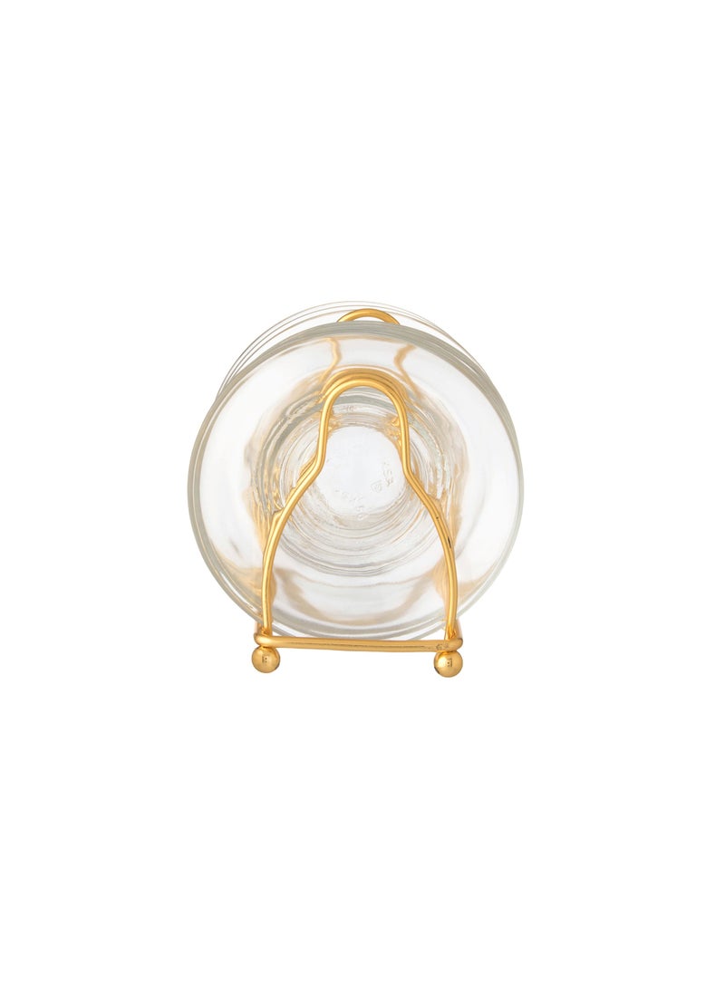 Dania A set of 6 pieces glass plates with a metal holder Clear 12 cm  - Image 1