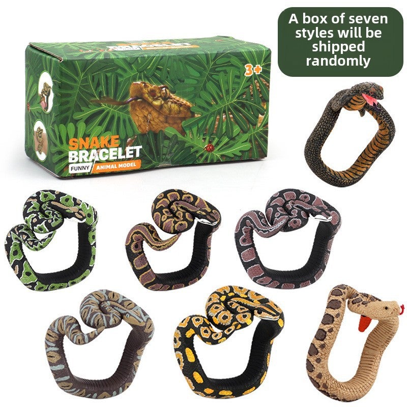 Cool Snake Bracelets Kids Toy Hand-painted Simulation Sealed box snake bracelet 7 (price for a price) 