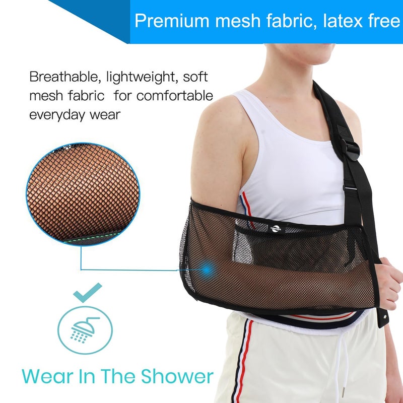 TODDOBRA Mesh Arm Shoulder Sling - Medical Immobilizer for Shower Adjustable Torn Rotator Cuff Injury Right Left Men Women Elbow, Wrist (updated version 2) - Image 2