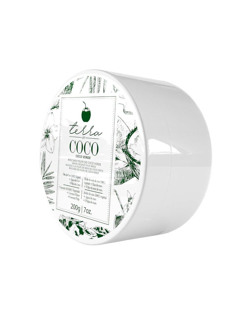 Ybera Paris Terra Coco Verde Mask | Vegan | Moisturizes and Nourishes | Ideal for Extremely Dry and Worn Hair Damaged by Sun or Chemicals| Removes Dead Cells | Acts as a Sunscreen | 7.0 oz 