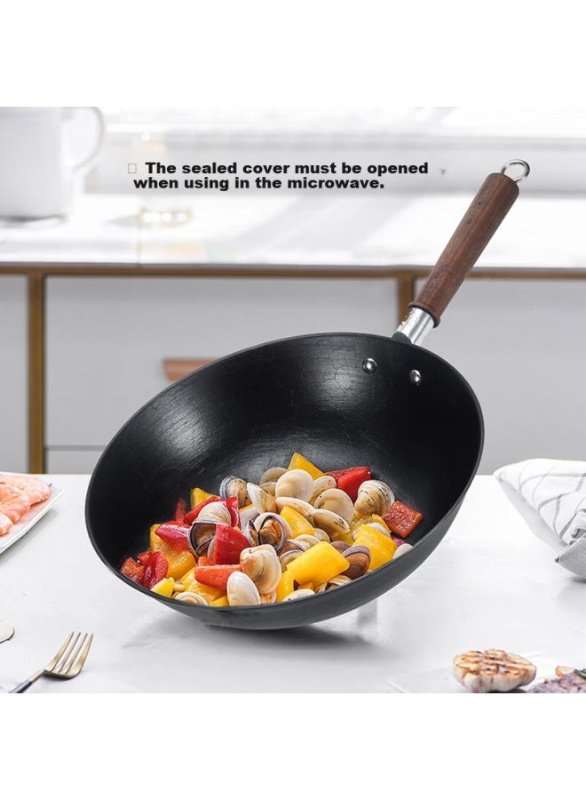 Wang Yuanji Yuanji Ancient Iron Wok, Handmade Cast Iron Pan, Traditional Stir-fry Pan, Uncoated Non-stick Cooking Pan Jiangnan 30cm - Image 1