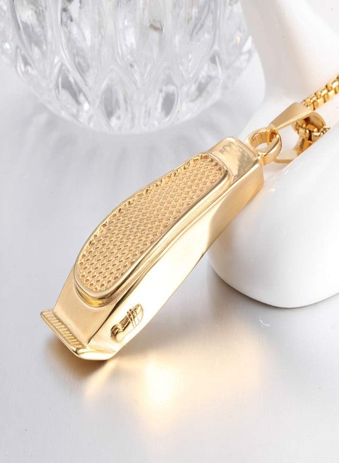 JAJAFOOK Stainless Steel Pendant for Men Women Barber Razor Shaver Hair Salon Pendant Necklace Comb (Clippers Silver) - Image 4