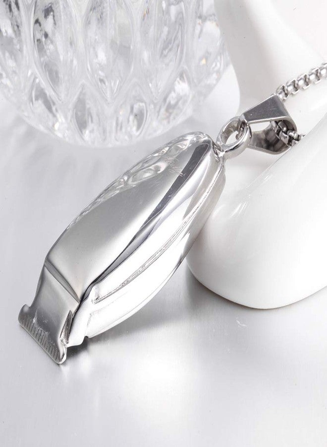 JAJAFOOK Stainless Steel Pendant for Men Women Barber Razor Shaver Hair Salon Pendant Necklace Comb (Clippers Silver) - Image 5