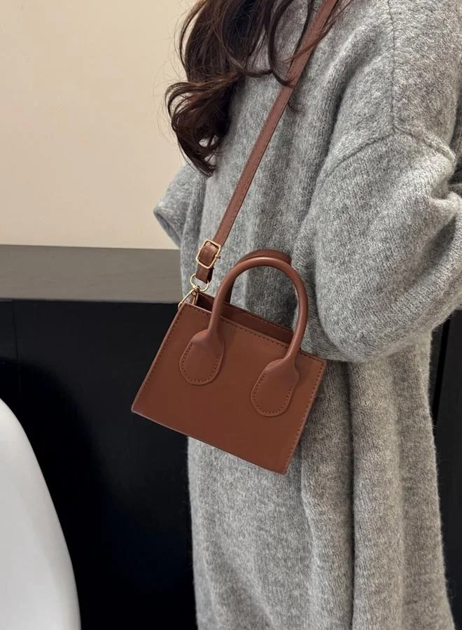 Take Two Brown Shoulder Bag with Dual Handle