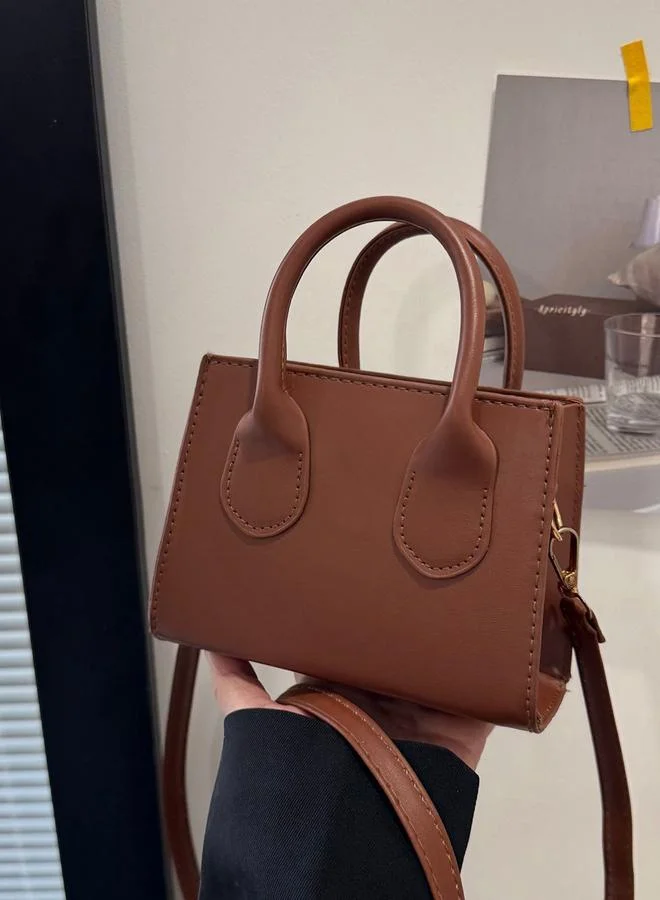 Take Two Brown Shoulder Bag with Dual Handle