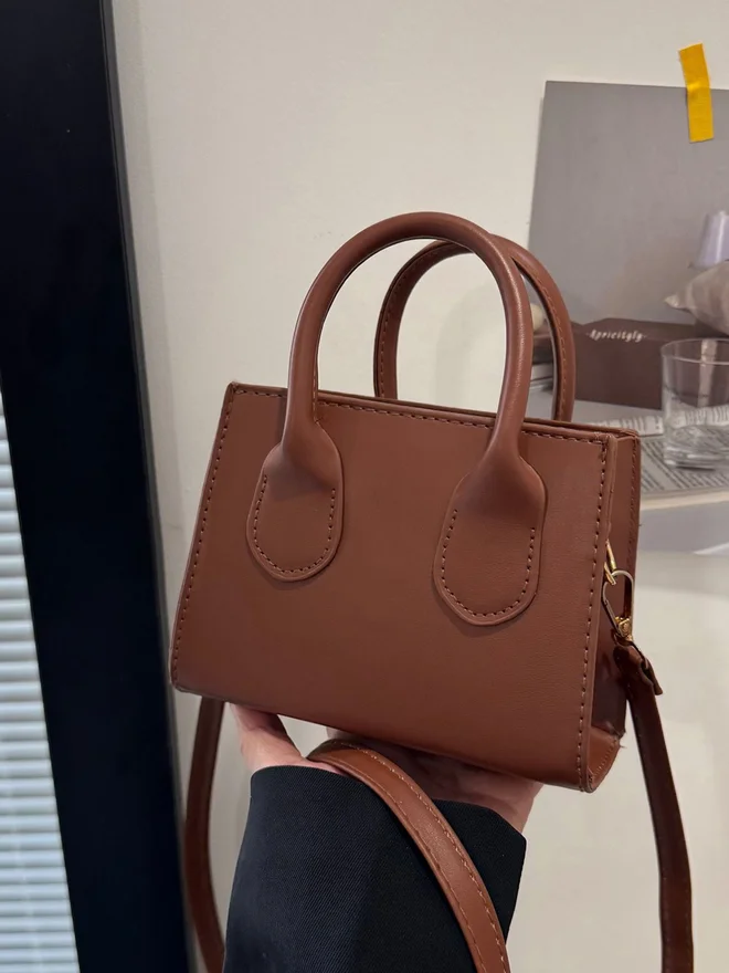Styli Brown Shoulder Bag with Dual Handle