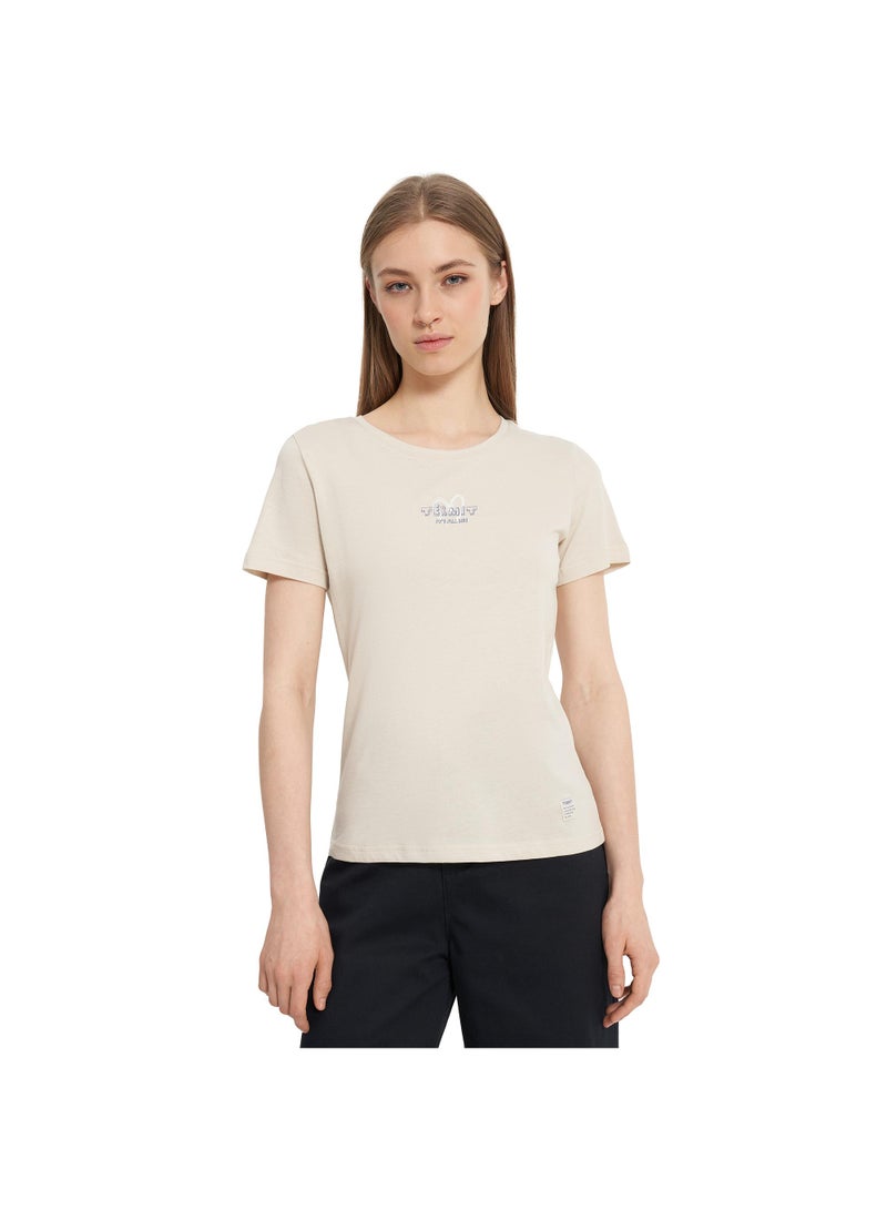 Termit تي شيرت نسائي جرافيك بيج فاتح من تيرميت - قصّة ضيقة، قطن ناعم، قماش قابل للتنفس، أزياء شوارع أنيقة، مريحة ومتعددة الاستخدامات للارتداء اليومي - Image 2