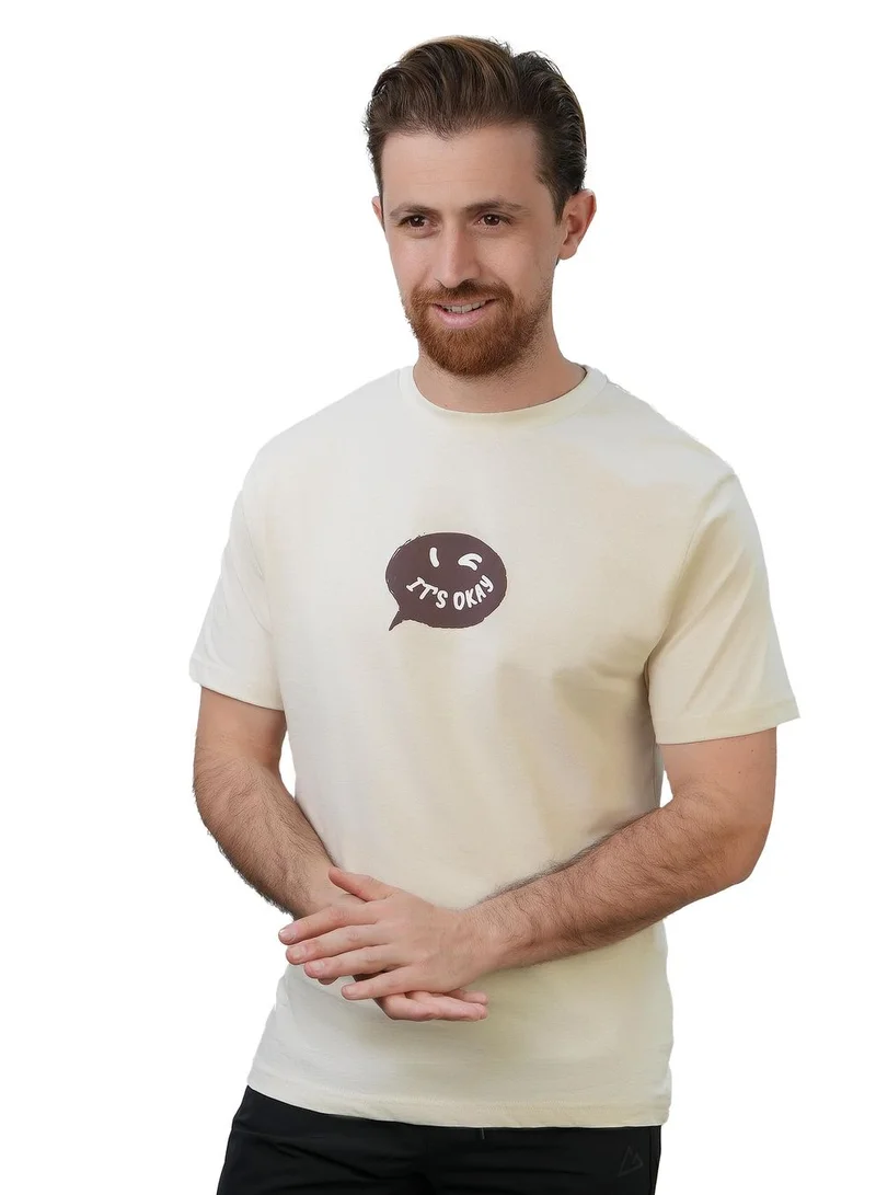 Men's Slim Fit Cotton Jersey Message Print Tee