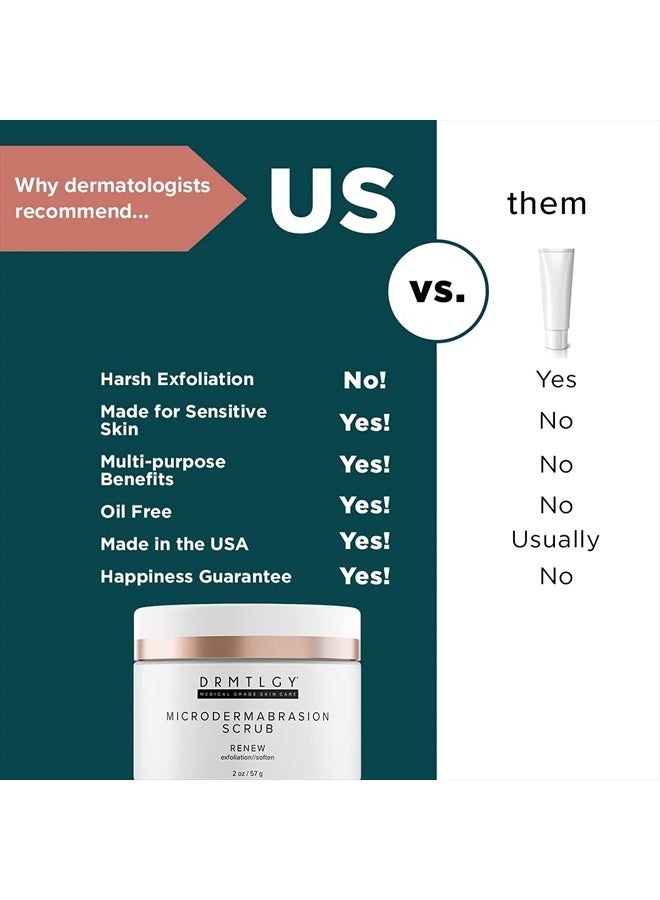 DRMTLGY مقشر الوجه وماسك الوجه بالميكروديرمابراشن. مقشر وجه غير كاشط يحسن ندبات حب الشباب، والرؤوس السوداء، وحجم المسام، وملمس البشرة. 2 أونصة - Image 3