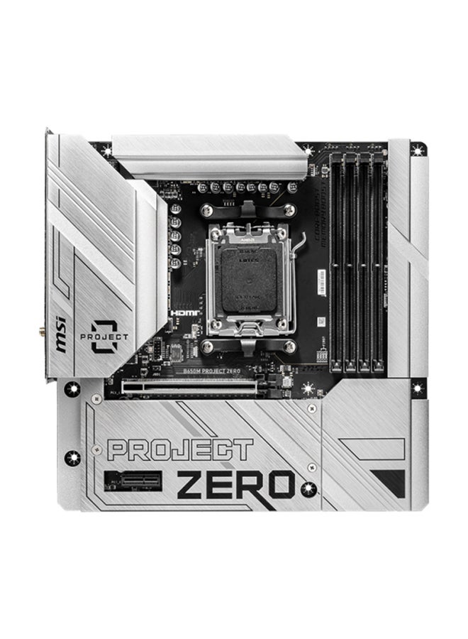 MSI B650M PROJECT ZERO mATX AM5 Motherboard, AMD B650, 4x DDR5 Slots & 128 GB Max Capacity, Wi-Fi 6E / BT5.3, 2x M.2, 1x HDMI / DP 1.4, 1x PCI-E x16 | 911-7E09-003  - Image 2