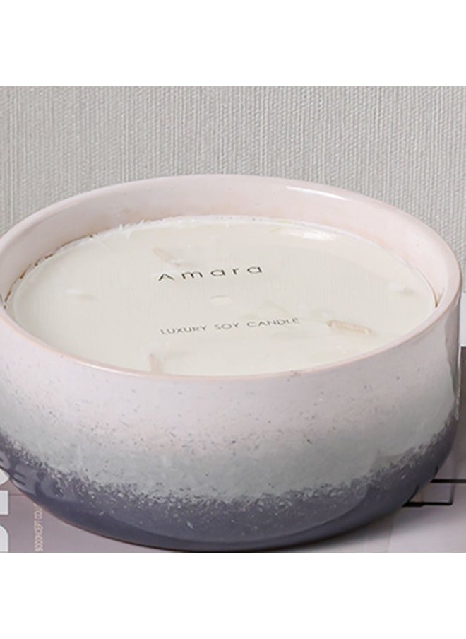 DANUBE HOME Amara Ombre Glass Wax Candle – Scented Decorative Candle In Elegant Gradient Jar For Home, Living Room, Bedroom, Spa, Gifting & Aromatherapy Relaxation Grey 16.2X6.6Cm  - Image 1