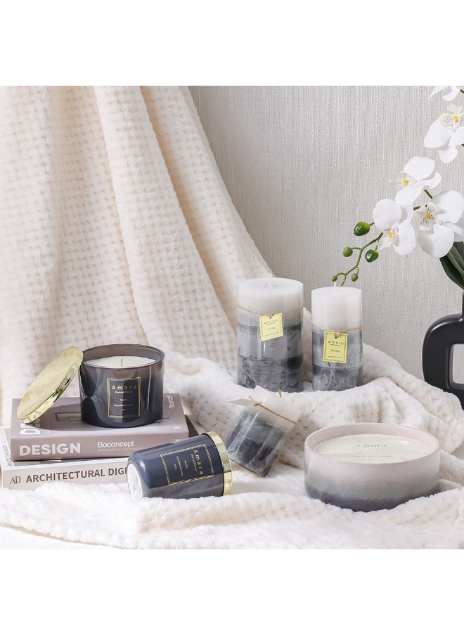 DANUBE HOME Amara Ombre Glass Wax Candle – Scented Decorative Candle In Elegant Gradient Jar For Home, Living Room, Bedroom, Spa, Gifting & Aromatherapy Relaxation Grey 16.2X6.6Cm  - Image 2
