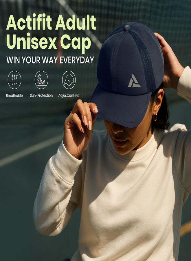 ACTIFIT Unisex Sports Cap for Men and Women, Lightweight, Breathable Baseball Cap for Outdoor, Gym, Running, Training, 100% Polyester, Navy, Pack of 1 - Image 2