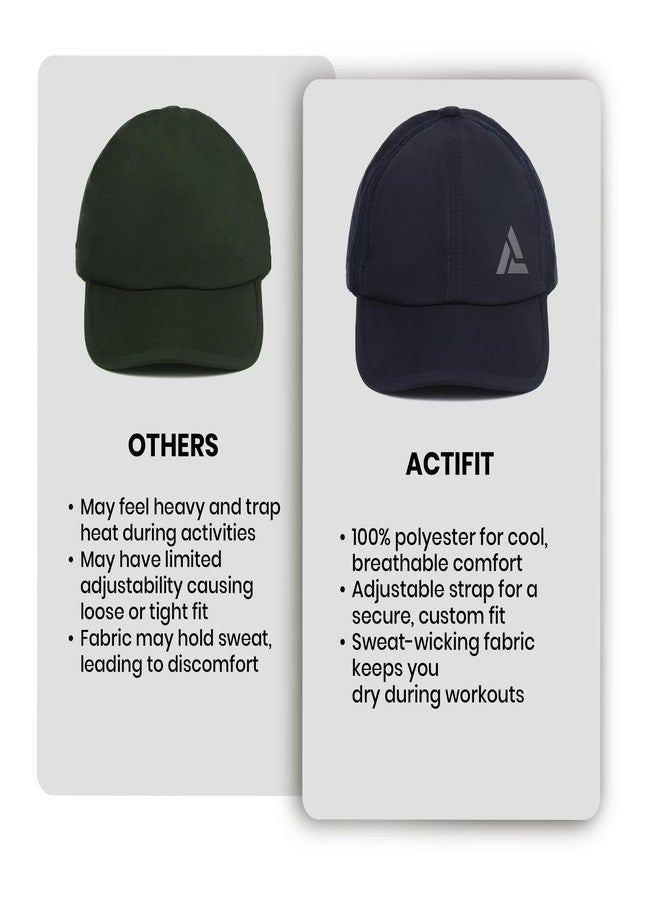 ACTIFIT Unisex Sports Cap for Men and Women, Lightweight, Breathable Baseball Cap for Outdoor, Gym, Running, Training, 100% Polyester, Navy, Pack of 1 - Image 5