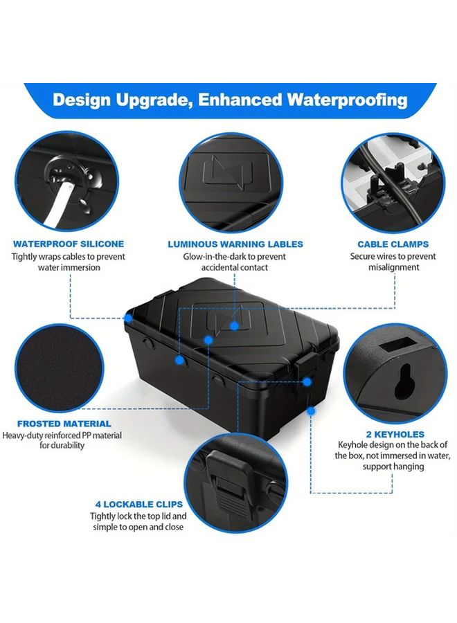 صندوق كهربائي خارجي كبير مقاوم للماء IP54 بآلية قفل متينة - Image 4