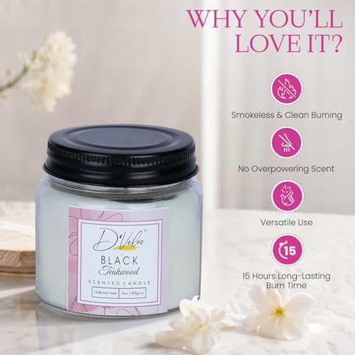 D'Velas™ Scented Jar Candles Pack of 2 with Black Screw Lid I 2 Scented Candle for Gifting & Home Décor & Other OccasionsI Up to 15 Hours Burn Time - Image 4