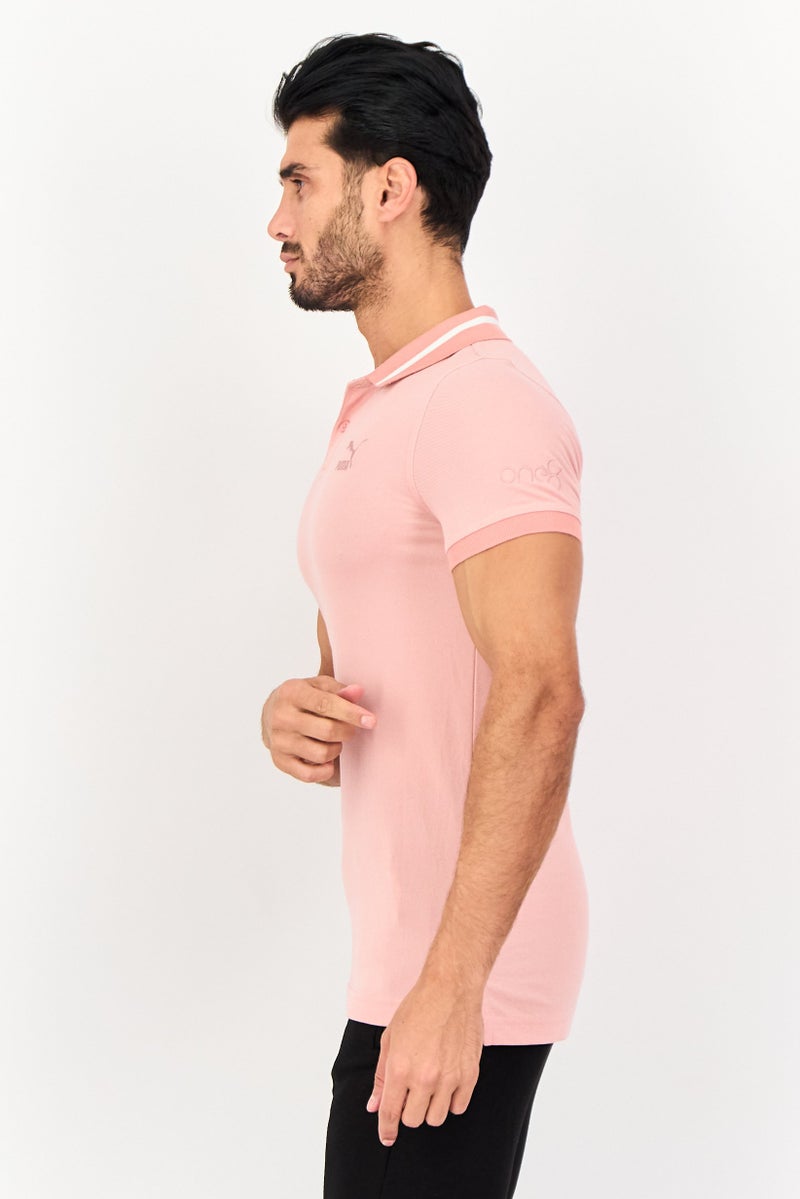 Puma x One8 Men Slim Fit Short Sleeve Outdoor Polo Shirt, Pink - Image 2