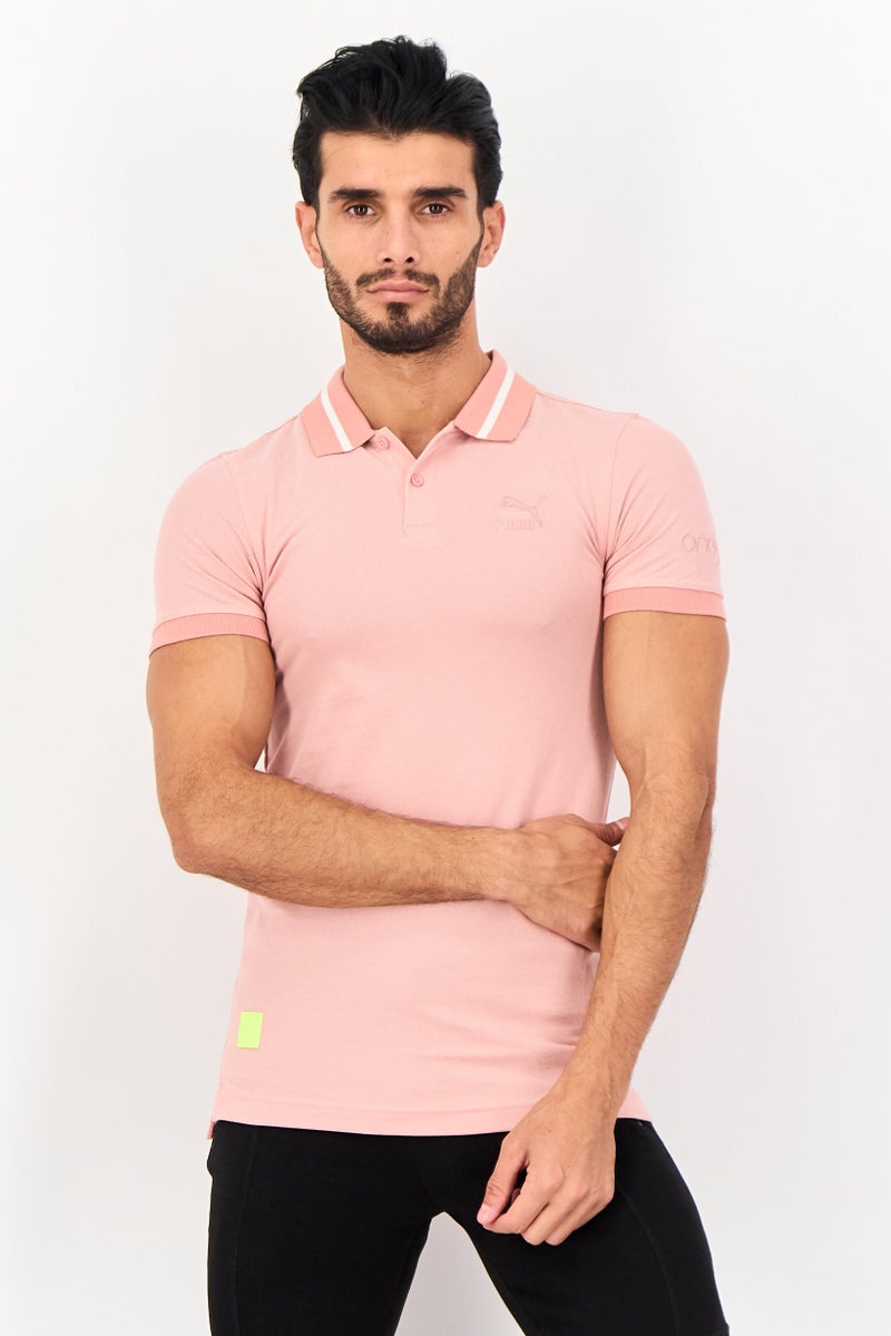 Puma x One8 Men Slim Fit Short Sleeve Outdoor Polo Shirt, Pink - Image 1