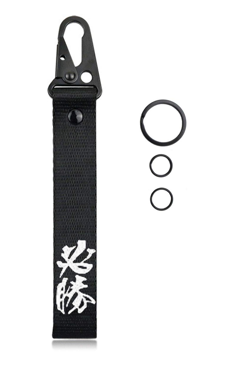 Dsycar for Victory Keychain Tag Car Motorcycle Keychain, Carabiner Key Ring Clip, Car Keychain Clip, Key Chain Ring for Men and Women (Victory - Black) - Image 1