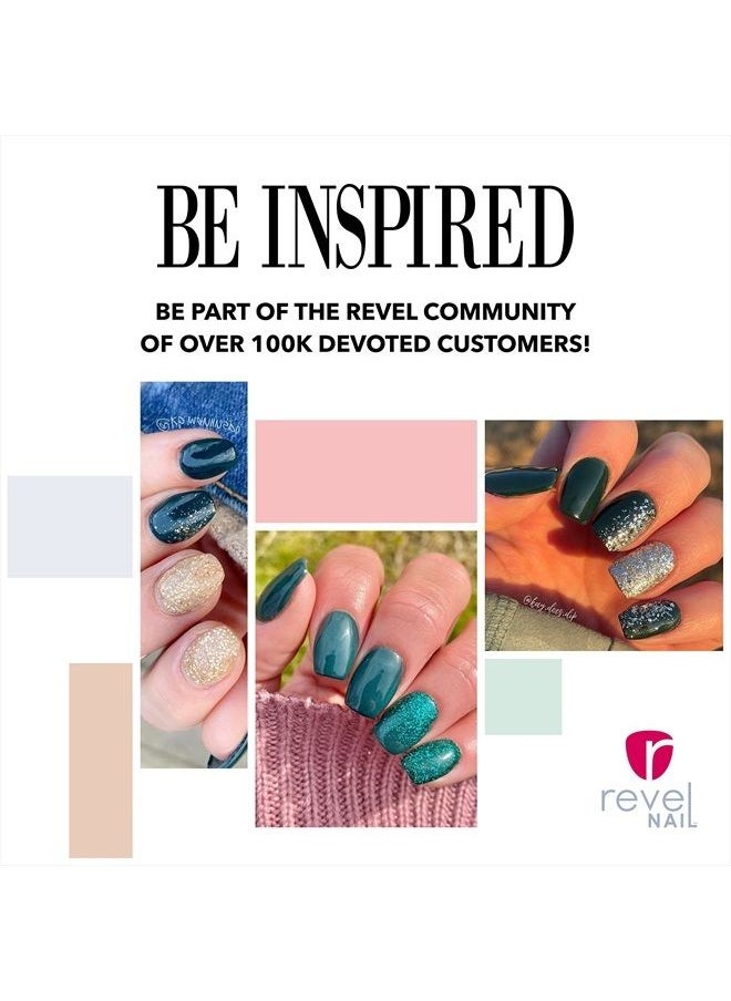 Revel Nail - Dip Powder - Green Powder Dip Nail Polish, Chip Resistant Dip Nail Powder with Vitamin E and Calcium, DIY Manicure - Image 1