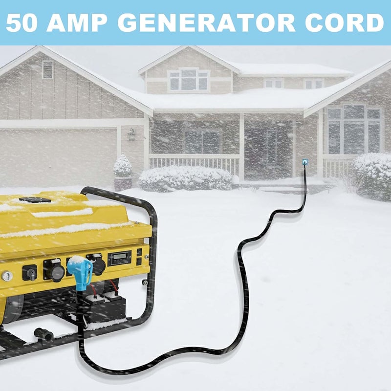CircleCord UL Listed 50 Amp 25 Feet RV/Generator Cord with Locking Connector, Heavy Duty 6/3+8/1 Gauge STW Wire, 14-50P Male and SS2-50R Twist Locking Female for RV Camper and Generator to House - Image 4