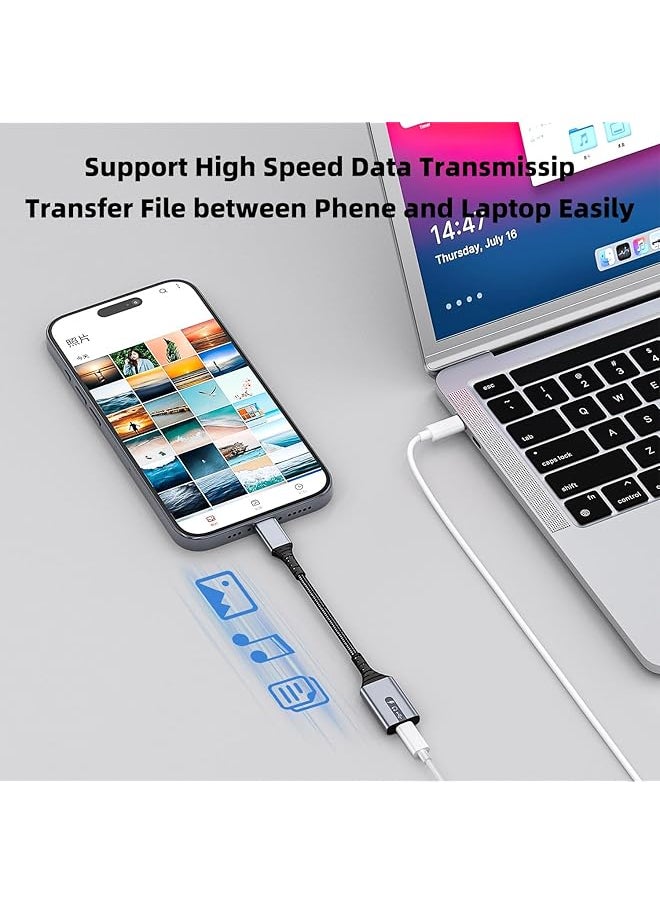 erorex - Usb C To Lightning Audio Charge Adapter Cable Usb Type C Male To Lightning Female Hifi Audio Headphones 60W Fast Charge & Data Fit With iPhone 15 iPad Pro Air Macbook Galaxy S23 Pixel 7 6 - Image 1