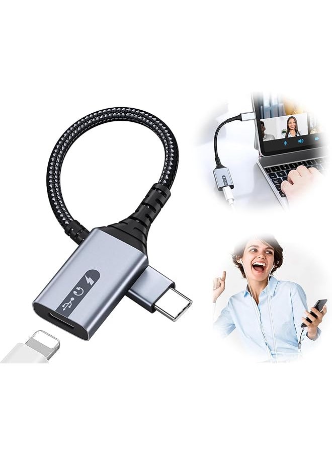 erorex - Usb C To Lightning Audio Charge Adapter Cable Usb Type C Male To Lightning Female Hifi Audio Headphones 60W Fast Charge & Data Fit With iPhone 15 iPad Pro Air Macbook Galaxy S23 Pixel 7 6 - Image 1
