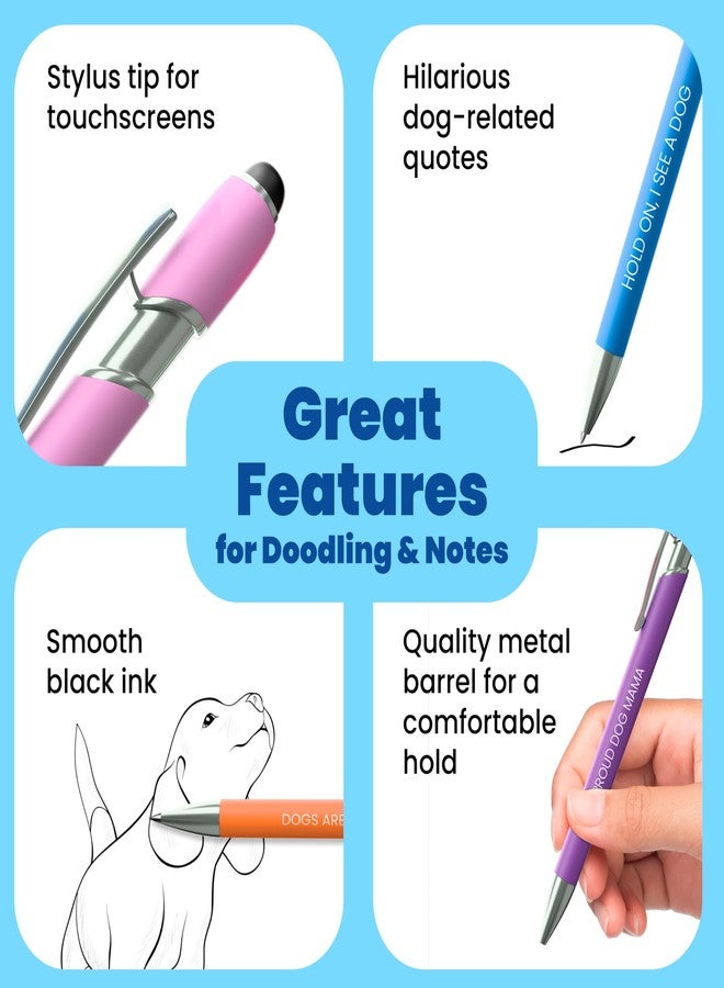 rubyloo Funny Dog Mom Pen Set - 5-Piece Dog-Themed Stylus Pens for Christmas, Stocking Stuffers, or Birthdays - Ideal for Dog Mom Gifts for Women, Friends, Groomers, Vets, Dog Sitters, Dog Walkers, Co-Workers - Image 5