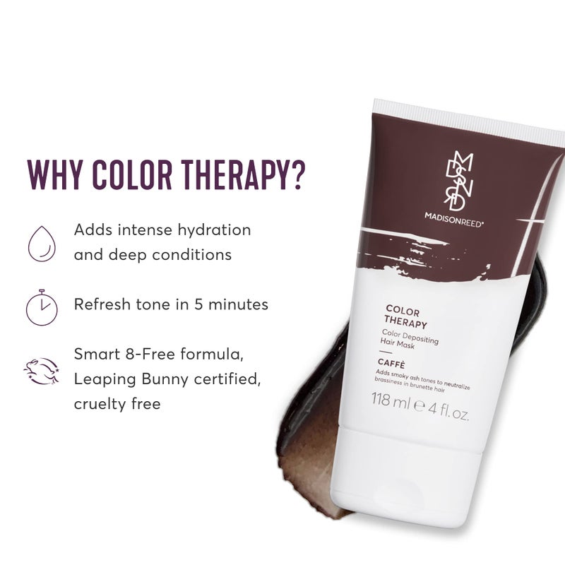 Madison Reed Color Therapy, Caffe, Color Depositing Hair Mask & Deep Conditioning Treatment, Intensely Hydrating, Refreshes Color & Tone, Keratin & Argan Oil, 4 Fl Oz (118 mL) - Image 2