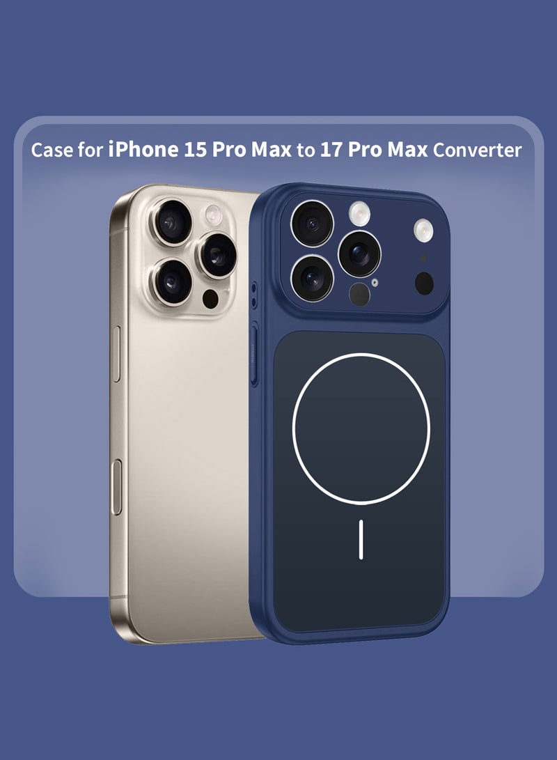 MARGOUN Converter Case for iPhone 15 Pro Max to 17 Pro Max, Compatible with Magnetic Charger, Hard TPU Material, Slim Protective Cover with Camera Guard, Shockproof Frame - Deep Blue Deep Blue - Image 4