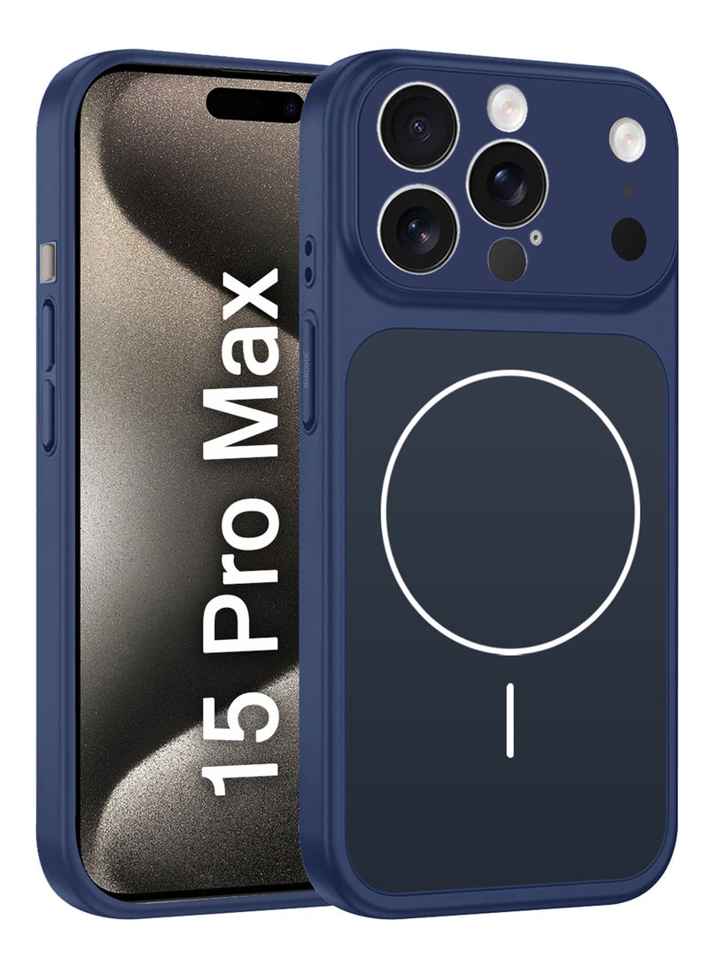 MARGOUN Converter Case for iPhone 15 Pro Max to 17 Pro Max, Compatible with Magnetic Charger, Hard TPU Material, Slim Protective Cover with Camera Guard, Shockproof Frame - Deep Blue Deep Blue - Image 1
