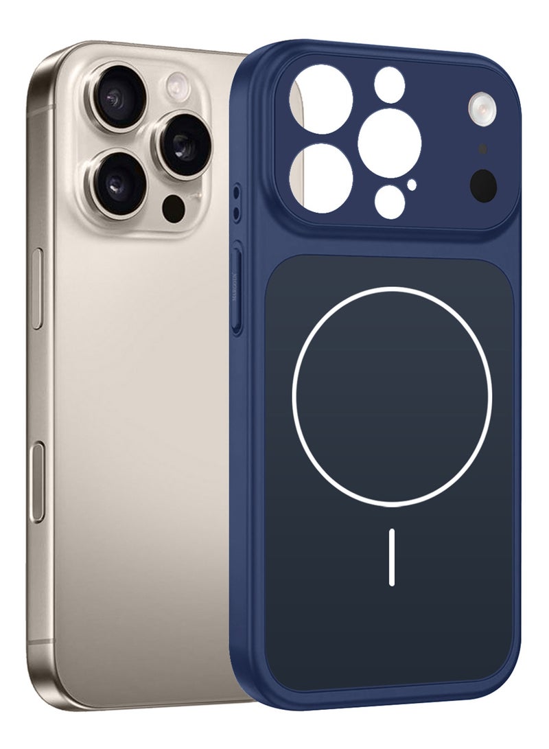 MARGOUN Converter Case for iPhone 15 Pro Max to 17 Pro Max, Compatible with Magnetic Charger, Hard TPU Material, Slim Protective Cover with Camera Guard, Shockproof Frame - Deep Blue Deep Blue - Image 3