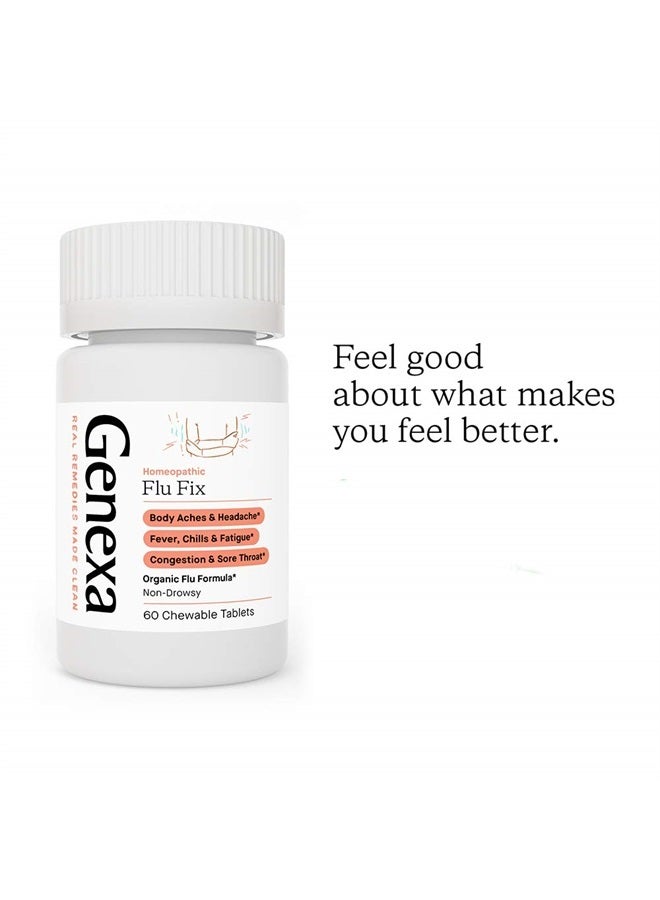 Genexa Flu Fix | Multi-Symptom Flu Remedy for Kids & Adults | Delicious Organic Acai Berry Flavor | Certified Organic & Non-GMO | Homeopathic Remedy Made Clean | 60 Chewable Tablets - Image 3